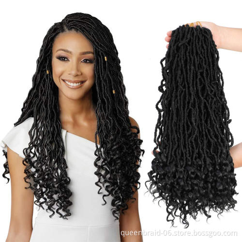 Crochet Hair Goddess LOCS Braid Extension 24" Imitation Soft LOCS Crochet Fabric Curly Hair Imitation LOCS Braid